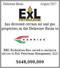 EXL Petroleum has divested certain oil and gas properties in the Delaware Basin to Carrizo - $648,000,000