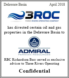 3Roc Admiral has divested certain oil and gas properties in the Delaware Basin to Admiral Permian Resources - Confidential