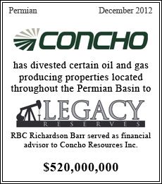 Concho has divested certain oil and gas producing properties located throughout the Permian Basin to Legacy Reservers - $520,000,000