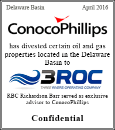 ConocoPhillips has divested certain oil and gas properties located in the Delaware Basin to
												BROC - Confidential