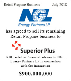 NGL has agreed to sell its remaining Retail Propane business to Superior Plus - $900,000,000