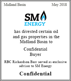 SM Energy has divested certain oil and gas properties in the Midland Basin to Confidential Buyer - Confidential