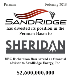SandRidge has divested its position in the Permian Basin to Sheridan - $2,600,000,000