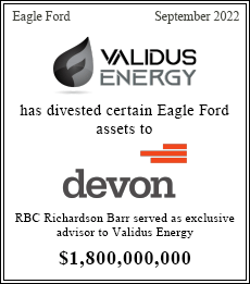 RBC Richardson Barr served as exclusive advisor to Validus Energy