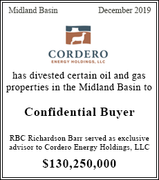 Cordero Energy Holdings has divested in the Midland Basin to a Confidential Buyer
