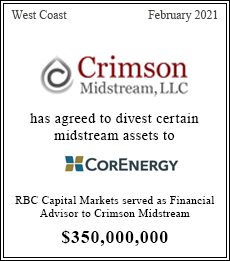 Crimson has agreed to divest certain midstream assets to Corenergy