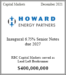 RBC Capital Markets served as Lead Left Bookrunner $400,000,000