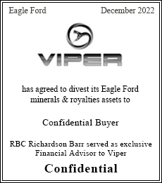RBC Richardson Barr served as exclusive Financial Advisor to Viper