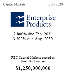 Enterprise Products - $1,250,000,000  - Joint Bookrunner - July 2020