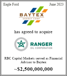 RBC Capital Markets served as Financial Advisor to Baytex $2,500,000,000