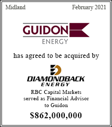 RBC Capital Markets served as advisor to Guidon Energy - $ 1,114,000,000