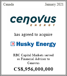 Cenovus and Husky Announce All-Stock Combination Valued at $18 Billion