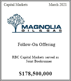 RBC Capital Markets served as Joint Bookrunner - $178,500,000
