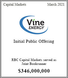 RBC Capital Markets served as Joint Bookrunner - $301,000,000