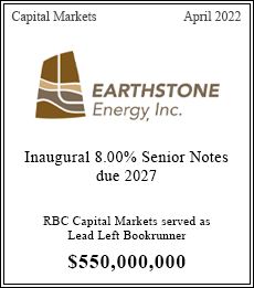 RBC Capital Markets served as Lead Left Bookrunner $550,000,000