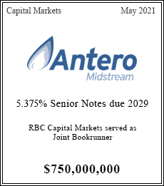 RBC Capital Markets served as       
											Joint Bookrunner - $750,000,000