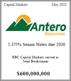 RBC Capital Markets served as Joint Bookrunner - $600,000,000