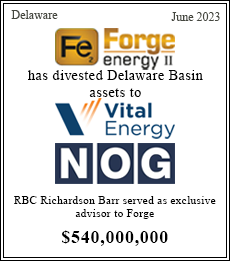 RBC Richardson Barr served as exclusive advisor to Forge $540,000,000