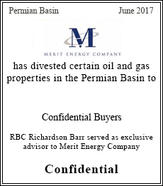Merit Energy Company has divested certain oil and gas properties in the Permian Basin to Confidential Buyers - Confidential