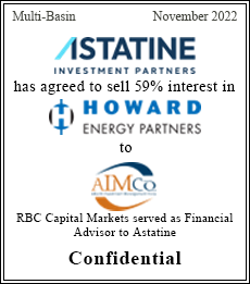 RBC Capital Markets served as financial advisor to Astatine Confidential