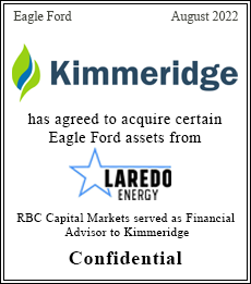 RBC Capital Markets served as financial advisor to Kimmeridge Confidential