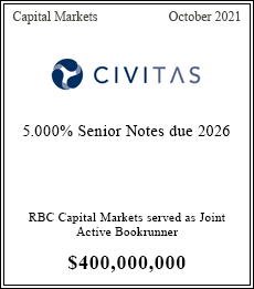 RBC Capital Markets served as Active Bookrunner - ~$400,000,000