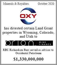 Oxy Announces Sale of WY, CO, and UT Land Grant Assets for $1.33 Billion
