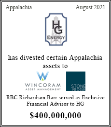 RBC Richardson Barr served as exclusive advisor to HG Energy - $ 400,000,000