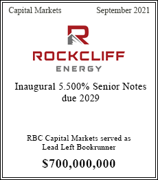 RBC Richardson Barr served as Lead Left Bookrunner - $ 700,000,000