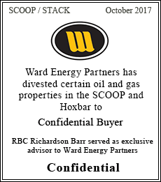 Ward Energy Partners has divested certain oil and gas properties in the SCOOP and Hoxbar to Confidential Buyer - Confidential